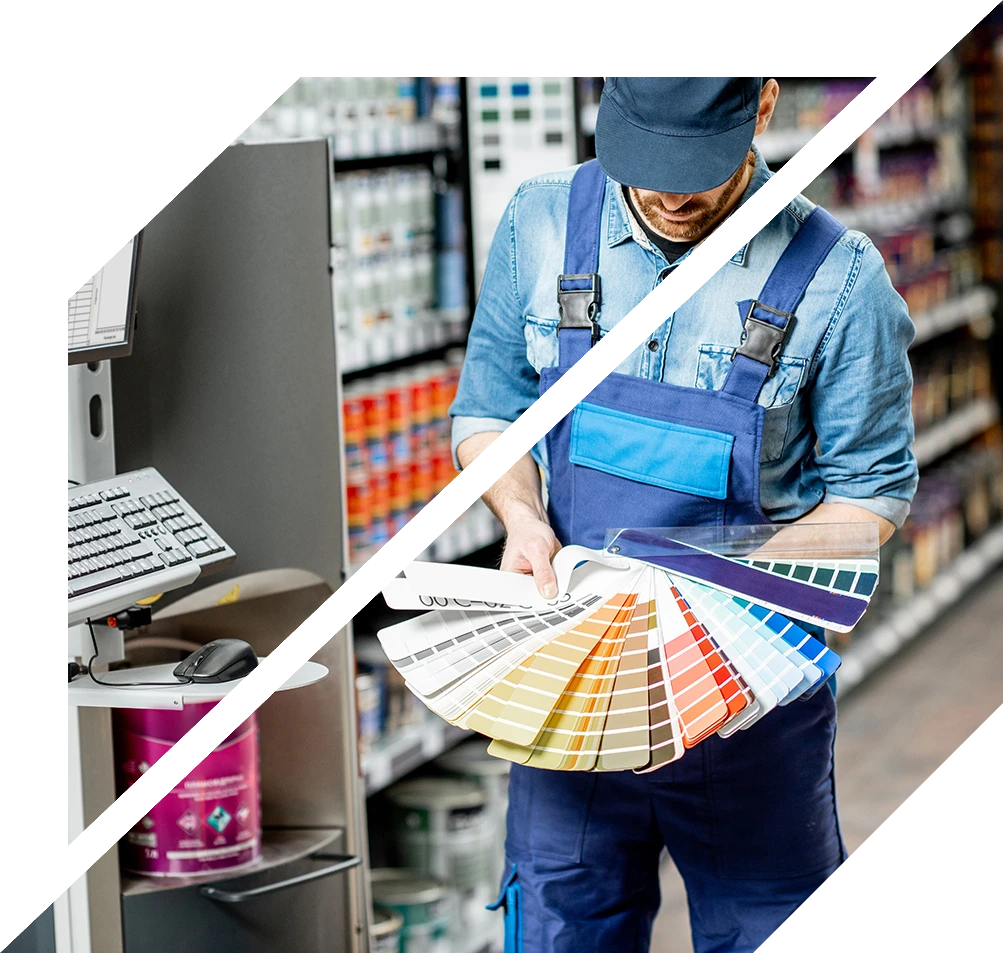 Verkaufsraum mit übersichtlicher Produktpräsentation